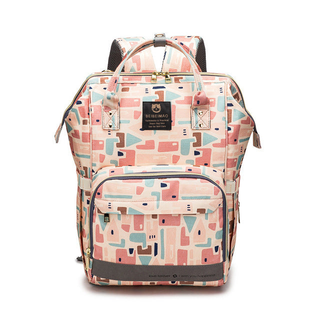 Cute Mult Diaper Diaper Bags Backpack ,Waterproof Maternity with USB Charging Port Stroller Straps