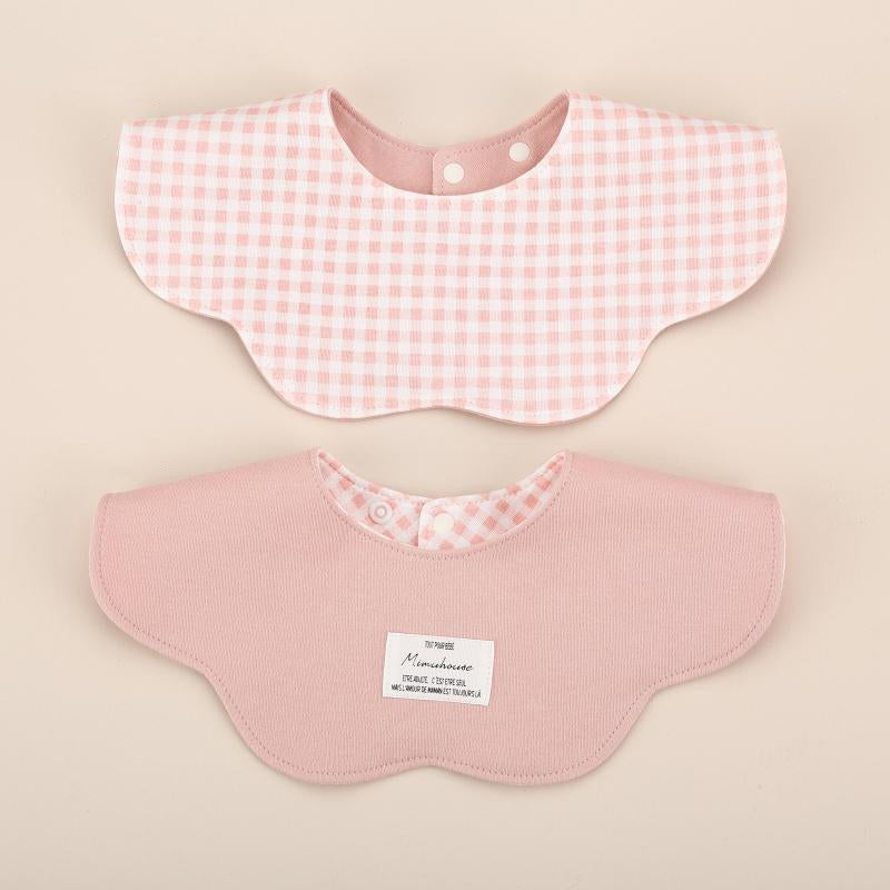 Pink Petal Style Drool Bibs - 100% Cotton Teething Bib with Snap Closure