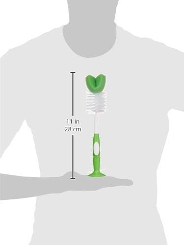 Baby Bottle Brush with Nipple Cleaner and Suction Cup Stand (Pack of 3)
