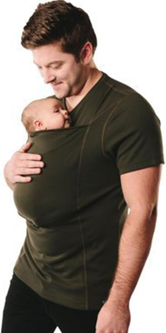 Dad and Mom Kangaroo Carrier Shirt Mens Top Women's Slim Tee Versatile Use Convenient Pockets T-Shirt