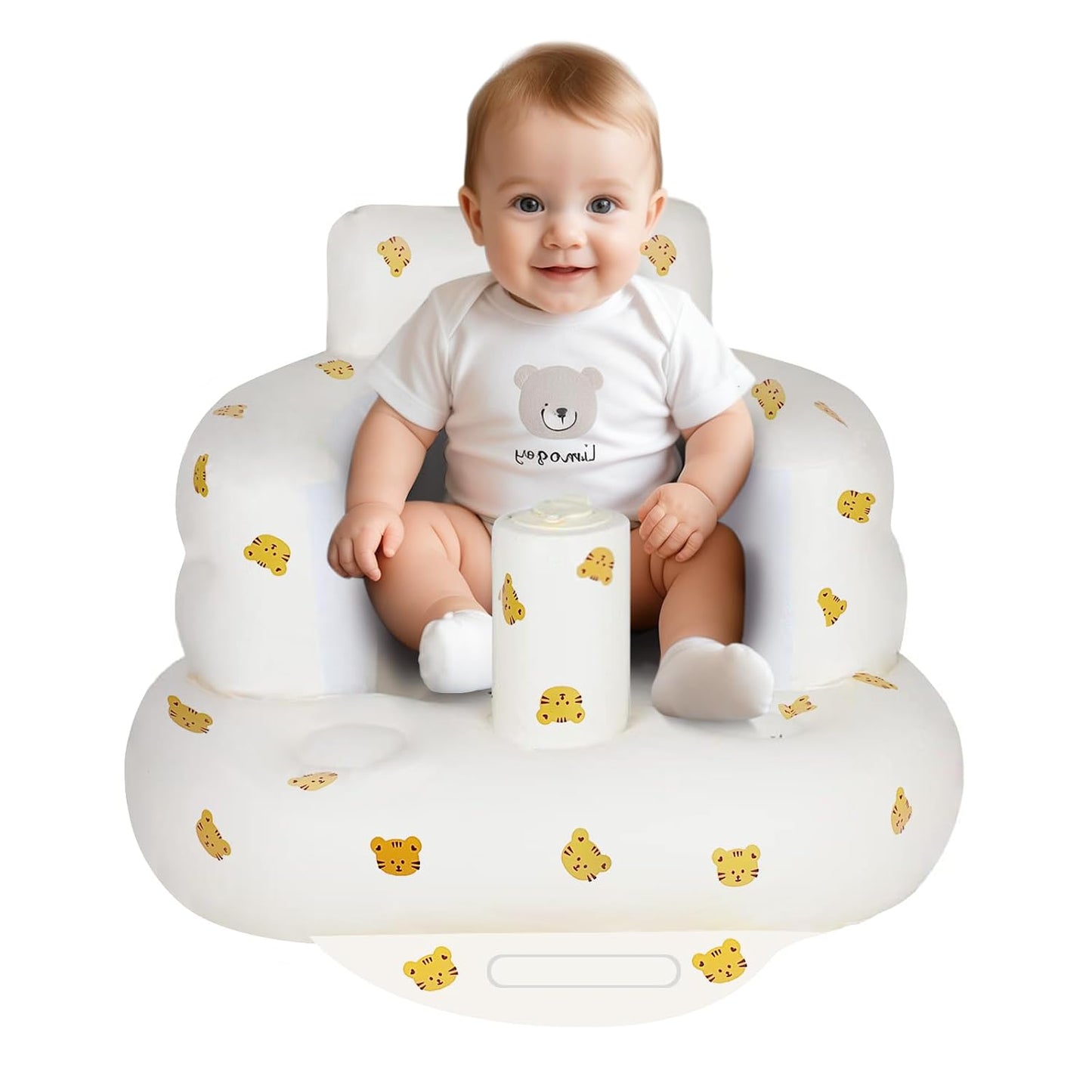 Inflatable Baby Seat with Built-in Air Pump – Portable Floor Chair for Sitting Up, Feeding & Play 3 Months & Up