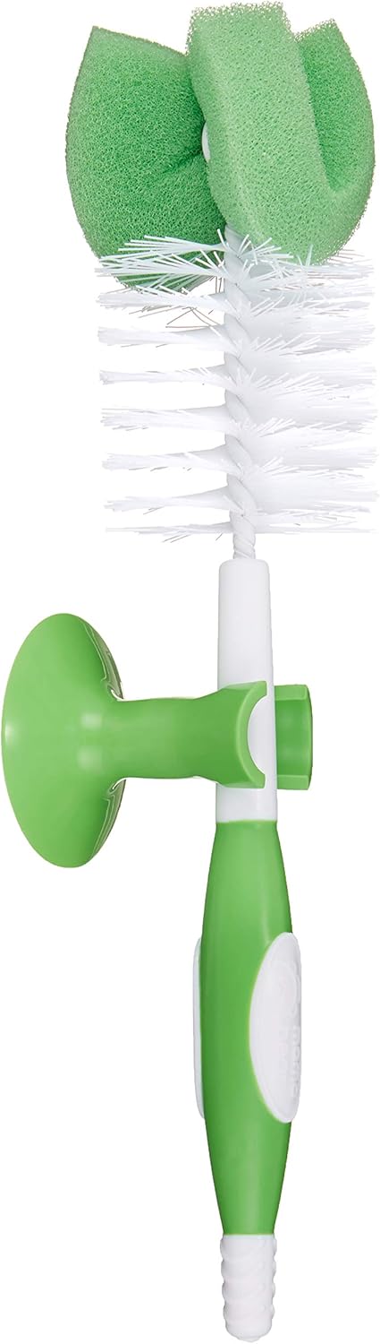 Baby Bottle Brush with Nipple Cleaner and Suction Cup Stand (Pack of 3)