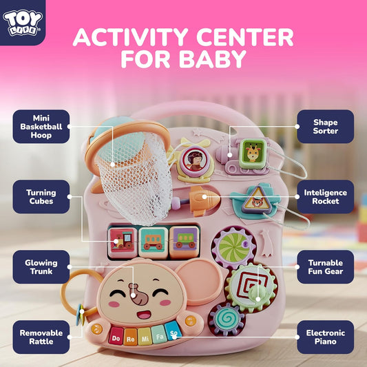3-in-1 Baby Push Walker, Sit-to-Stand Activity Center with Music for Babies 6-12 Months