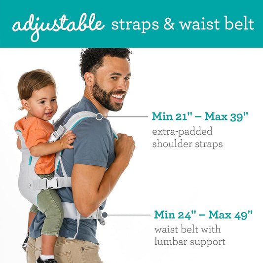 4-in-1 Convertible Baby Carrier - Ergonomic Infant to Toddler Carrier (7-45 lbs) Adjustable & Registry Essential,Light Gray