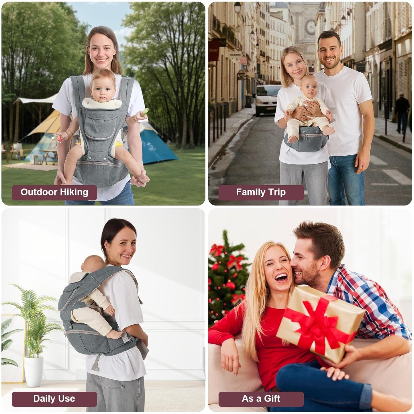 Baby Carrier, 6-in-1 Newborn to Toddler Carrier(7-50lbs),Ideal for Mom & Dad, Perfect for Shopping & Travel