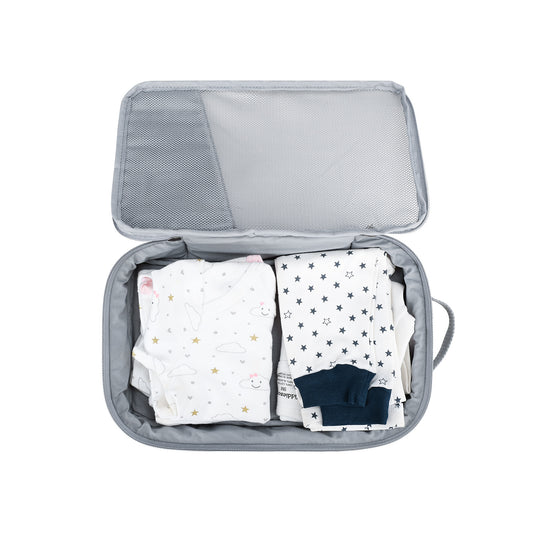 Portable Baby Essentials Organizer with Embroidered Bear, Travel Changing Pad Case for Newborn