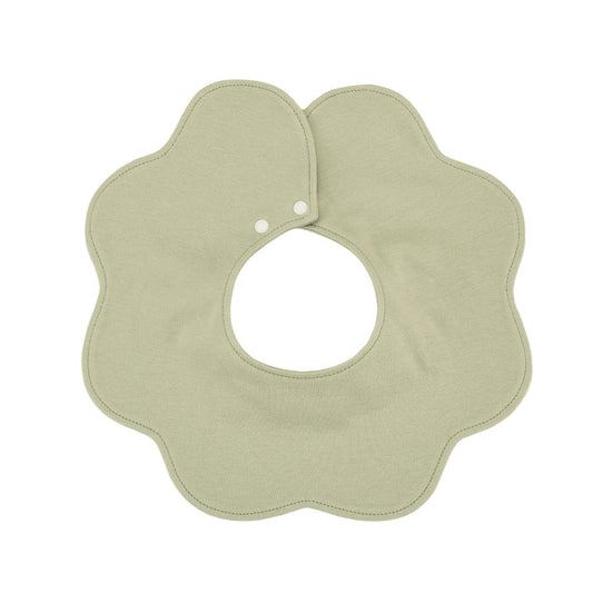 Green Petal Style Drool Bibs - 100% Cotton Teething Bib with Snap Closure