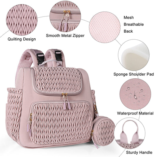 Spacious & Lightweight Diaper Backpack with Insulated Pocket – Large Capacity Baby Bag, Stroller Hooks, Water-Resistant | Perfect for Travel & Everyday