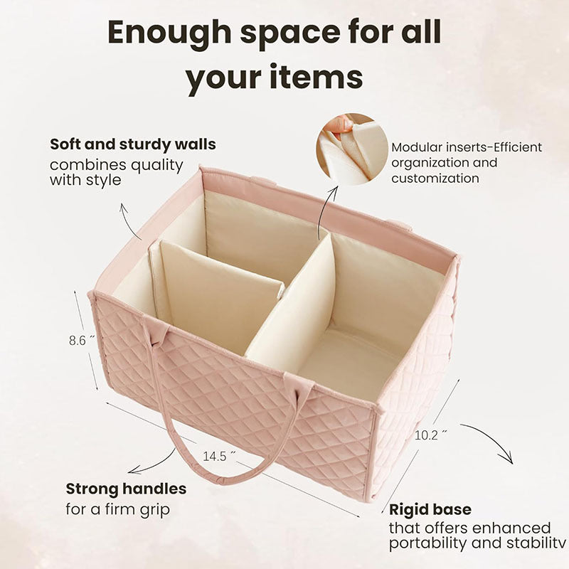 Premium Diaper Bag Tote - Multifunctional Mommy Bag with Modular Organizers