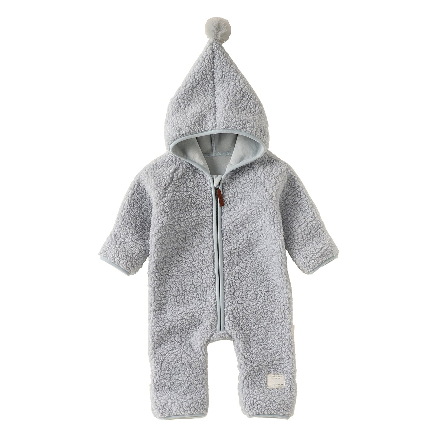 Baby Hooded Romper - Ultra-Soft Fleece Zip-Up Jumpsuit for Infants