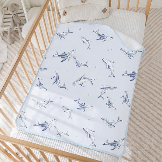 Washable Baby Changing Pad - Waterproof Quilted Cotton Nursery Mat for Crib, Bed & Tummy Time