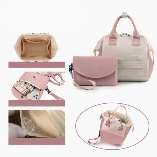 Lightweight Detachable Diaper Bag Backpack -4-in-1 Mommy Bag with Stroller Straps, Waterproof Large Capacity Baby Travel Tote