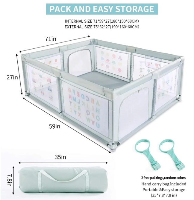 Baby Playpen Play Pens For Babies And Toddlers Safety Play Yard, Indoor/Outdoor, Breathable Mesh, Anti-Fall,