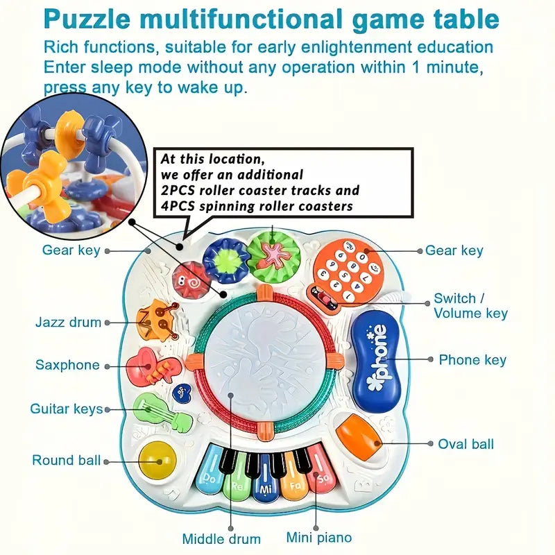 Musical Play Table - Interactive Toddler Activity Center for Cognitive Development