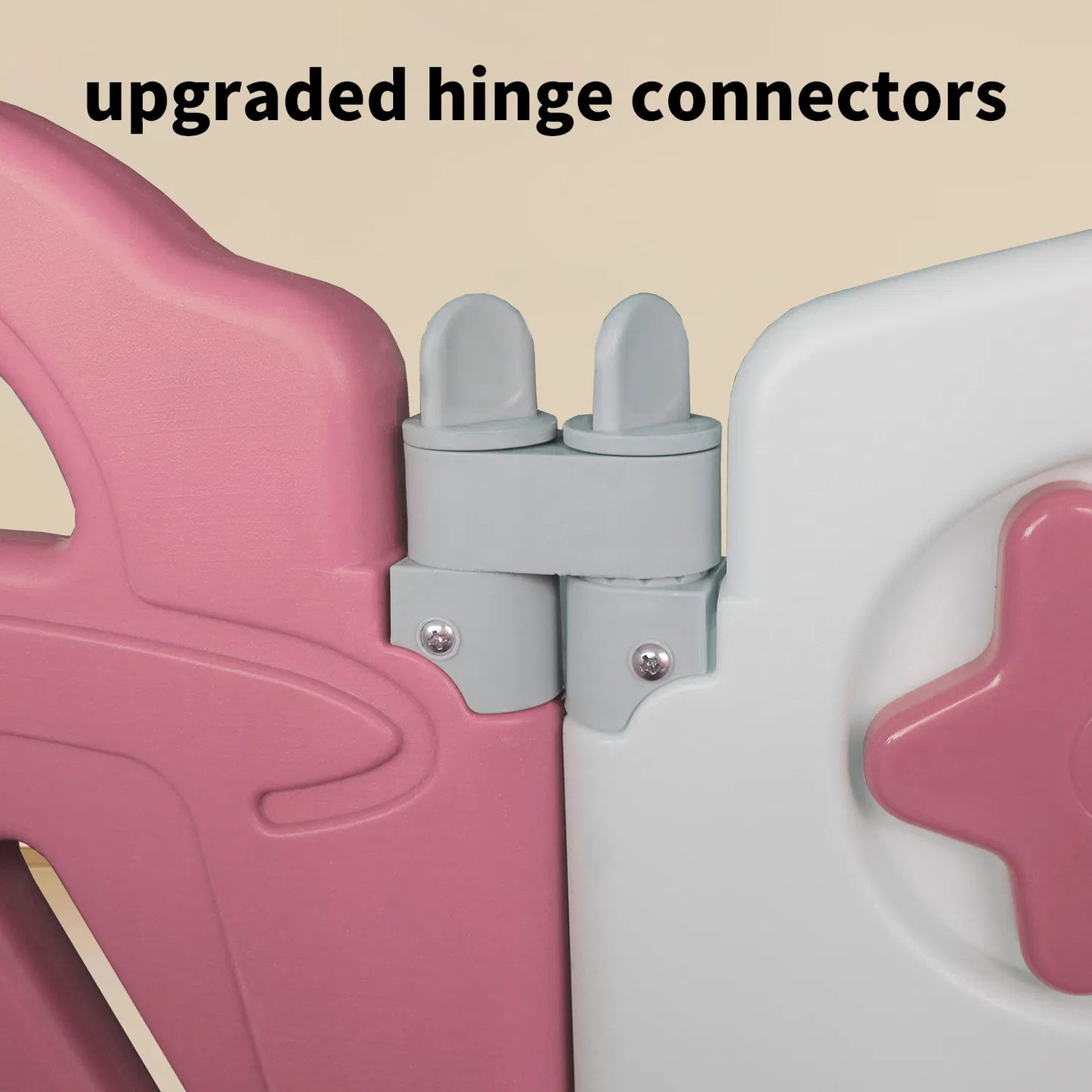 20+2 Panel Baby Playpen, Foldable Playard for Baby and Kids, Adjustable Shape Play Fence with Safety Lock Gate (Pink+White,20+2 Panel)