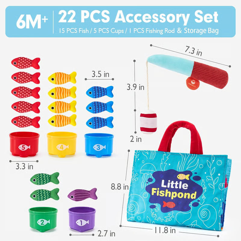 22 Pcs Toddler Fishing Toys Montessori Toys for 1 Year Old Boy Girl Birthday Gift