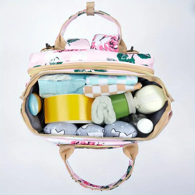 Large Capacity Diaper Bag with USB Charging Port, Multifunctional Foldable Baby Bed, Nappy Changing Backpack