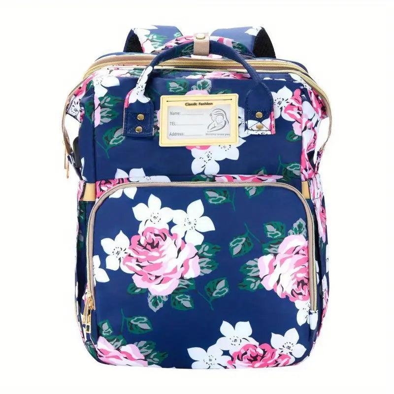 Large Capacity Diaper Bag with USB Charging Port, Multifunctional Foldable Baby Bed, Nappy Changing Backpack