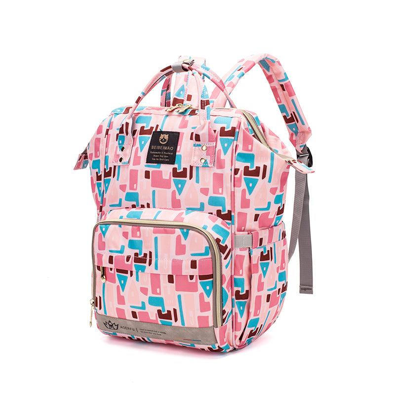 Cute Mult Diaper  Diaper Bags Backpack ,Waterproof Maternity  with USB Charging Port Stroller Straps