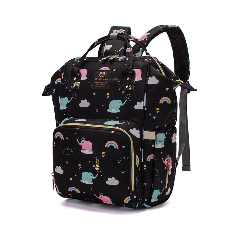 Cute Mult Diaper  Diaper Bags Backpack ,Waterproof Maternity  with USB Charging Port Stroller Straps