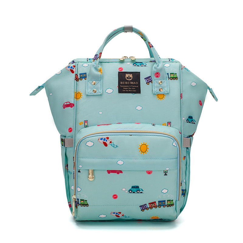 Cute Mult Diaper  Diaper Bags Backpack ,Waterproof Maternity  with USB Charging Port Stroller Straps