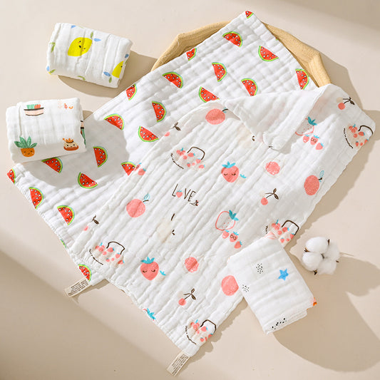 5 PCS Burping Cloth Cartoon Gauze Anti-Spit-Up Nursing Shoulder Pad