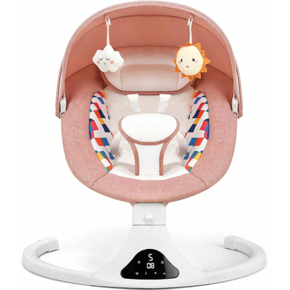Baby Swings For Infants, Pink Infant Swing With Bluetooth & Remote Control, Portable Baby Swing For Indoor And Outdoor