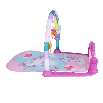 2-in-1 Baby Gym Play Mat, Musical Tummy Time Activity Center for Newborns 0-12 Months