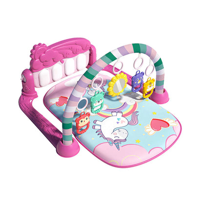 2-in-1 Baby Gym Play Mat, Musical Tummy Time Activity Center for Newborns 0-12 Months
