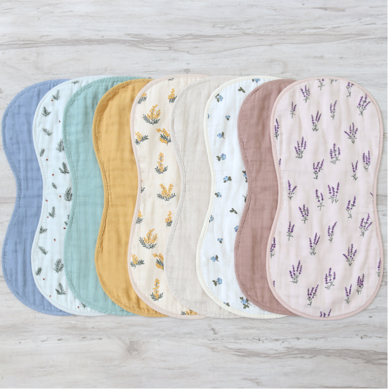 3PCS 6-Layer Gauze Drool Bibs Burp Cloths For Babies