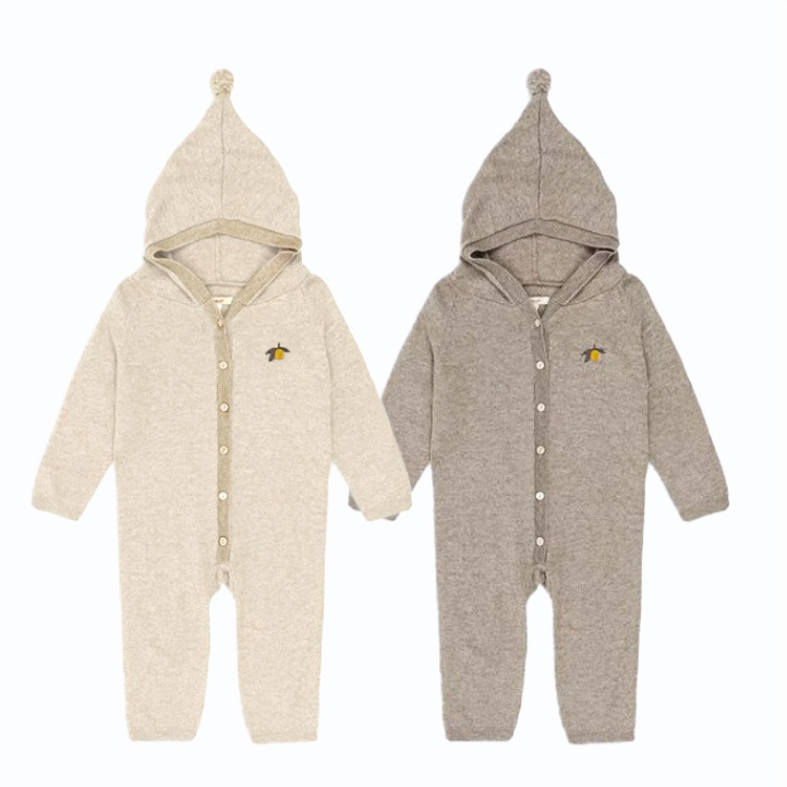 Baby Knit Romper - Nordic Style Hooded Jumpsuit for Infant Winter Wear