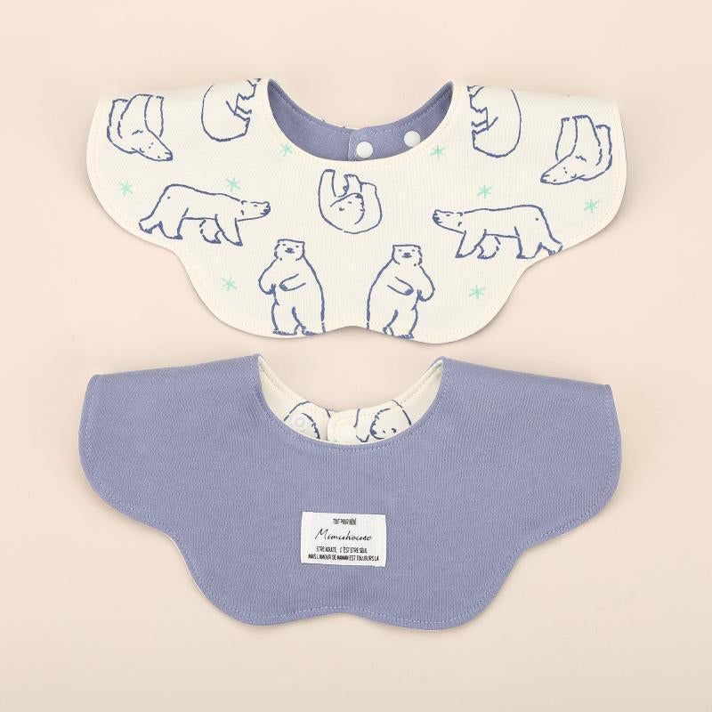 Blue Petal Style Drool Bibs - 100% Cotton Teething Bib with Snap Closure