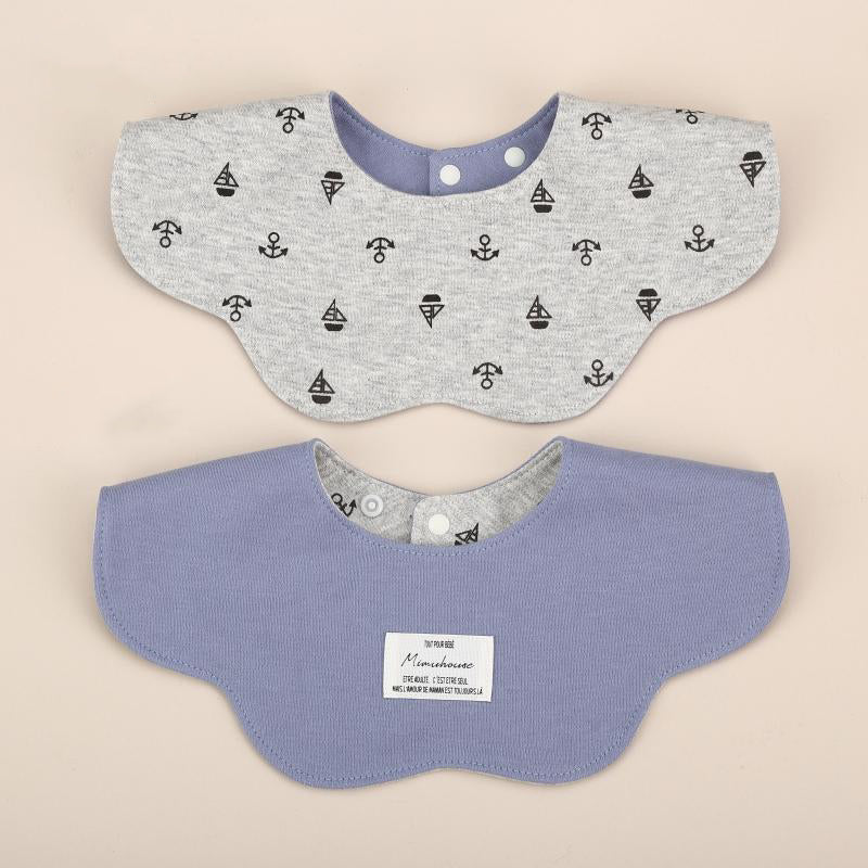 Blue Petal Style Drool Bibs - 100% Cotton Teething Bib with Snap Closure