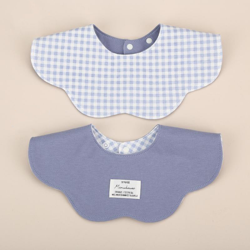 Blue Petal Style Drool Bibs - 100% Cotton Teething Bib with Snap Closure