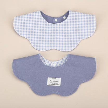 Blue Petal Style Drool Bibs - 100% Cotton Teething Bib with Snap Closure