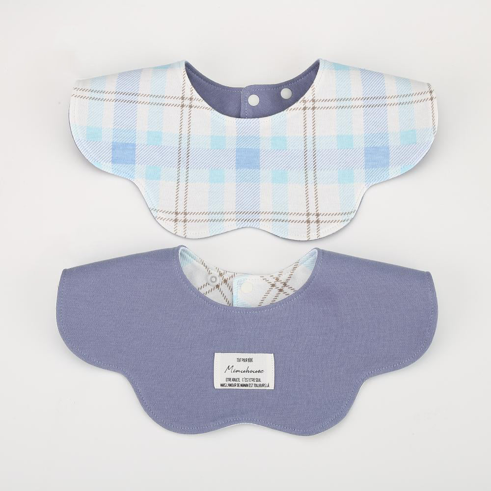 Blue Petal Style Drool Bibs - 100% Cotton Teething Bib with Snap Closure