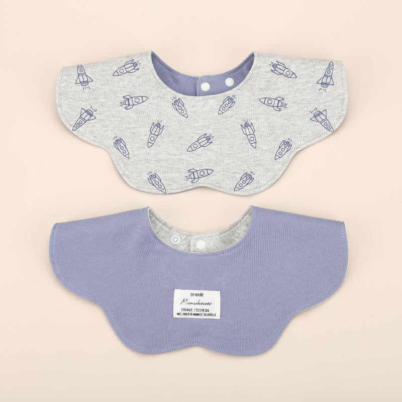 Blue Petal Style Drool Bibs - 100% Cotton Teething Bib with Snap Closure