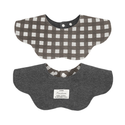 Black Petal Style Drool Bibs - 100% Cotton Teething Bib with Snap Closure