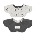 Black Petal Style Drool Bibs - 100% Cotton Teething Bib with Snap Closure