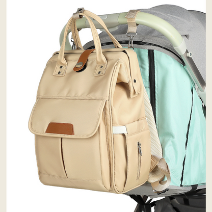Multi-Functional Diaper Bag , Large Capacity Waterproof Mommy Tote with Insulated Pocket, Quick One-Hand Open Magnetic/Snap Closure