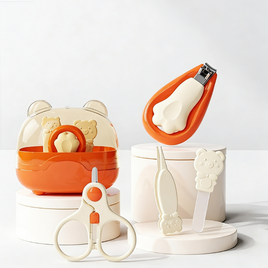 Baby Nail Kit, 4-in-1 Baby Nail Care Set with Cute Case, Baby Nail Clippers, Scissors, Nail File & Tweezers, Baby Manicure Kit and Pedicure kit for Newborn, Infant, Toddler, Kids