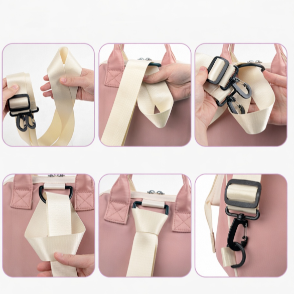 Lightweight Detachable Diaper Bag Backpack -4-in-1 Mommy Bag with Stroller Straps, Waterproof Large Capacity Baby Travel Tote