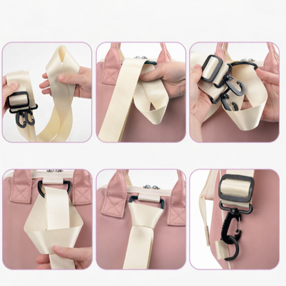 Lightweight Detachable Diaper Bag Backpack -4-in-1 Mommy Bag with Stroller Straps, Waterproof Large Capacity Baby Travel Tote