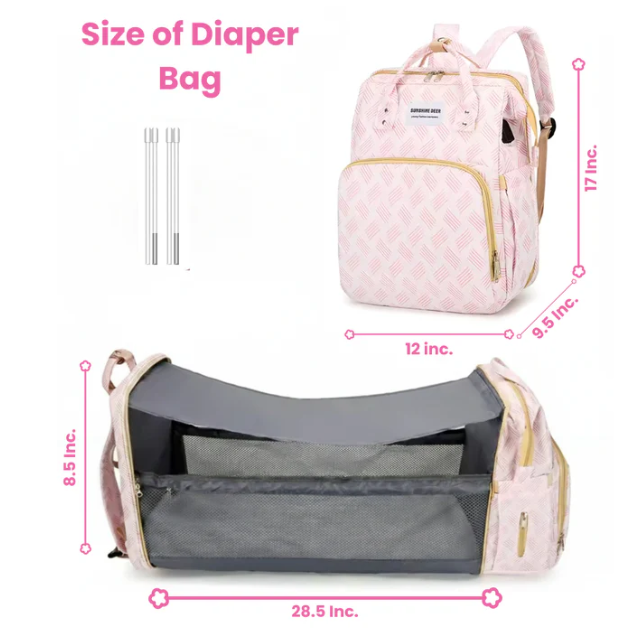 Lightweight Diaper Bag Backpack – Oxford Mommy Bag with Changing Station & Insulated Pockets