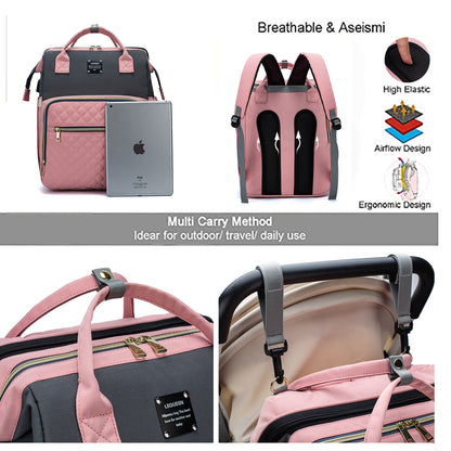 New Portable Foldable Baby Crib Diaper Bag - Multifunctional Maternity Backpack with Sunshade for Moms