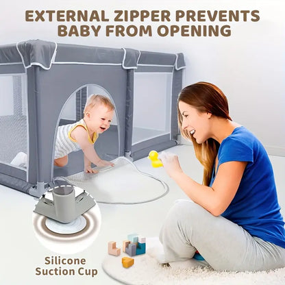 Baby Playpen Baby Playard, Playpen for Babies and Toddlers with Gate, Sturdy Safety Playpen, Indoor & Outdoor Kids