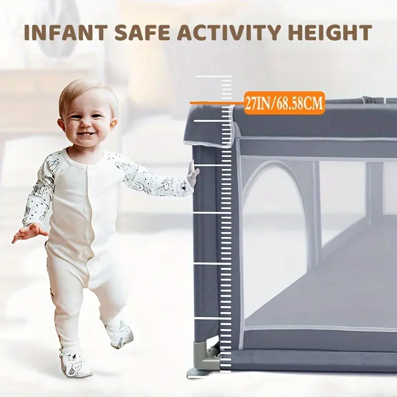 Baby Playpen Baby Playard, Playpen for Babies and Toddlers with Gate, Sturdy Safety Playpen, Indoor & Outdoor Kids