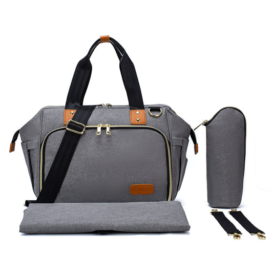 4-in-1 Baby Travel Bag with Changing Station – Includes Diaper Pad & Insulated Bottle Holder, Multifunctional Stroller & Luggage Bag, Water-Resistant Crossbody