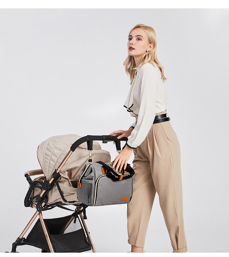 4-in-1 Baby Travel Bag with Changing Station – Includes Diaper Pad & Insulated Bottle Holder, Multifunctional Stroller & Luggage Bag, Water-Resistant Crossbody