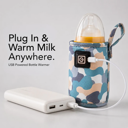 USB Portable Baby Bottle Warmer Sleeve – Fast Heating Travel Milk Warmer with Type-C Cable, Compatible with Most Bottles for Car & Home